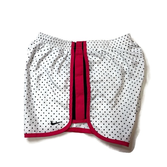 Nike Tempo Running Shorts White & Pink With Black Dots Size Small - Picture 3 of 5